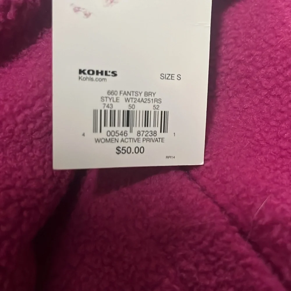 Tek Gear Magenta Fleece Jacket NWT - Picture 4 of 5